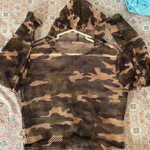 Mesh cropped hoodie